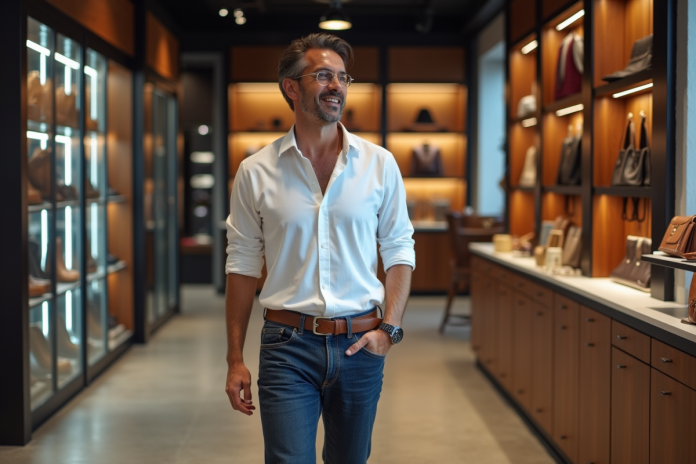homme-chic-boutique-mode Homme élégant en boutique de mode urbaine