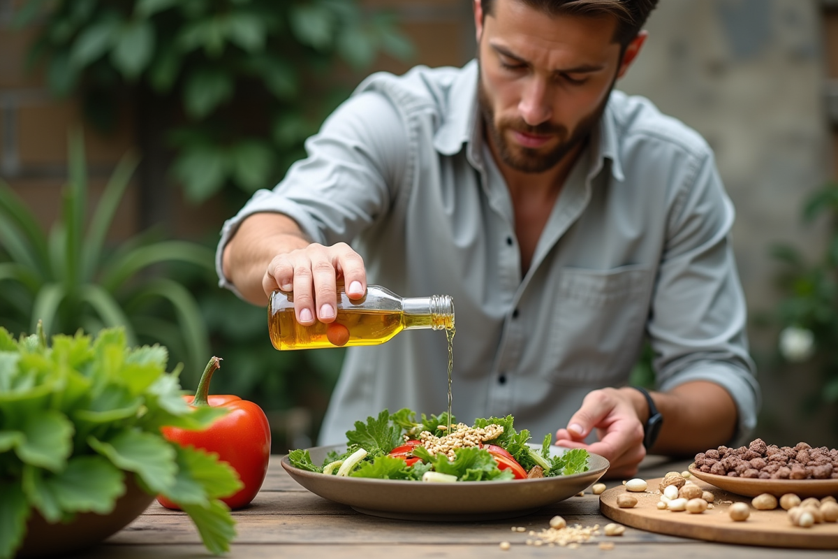 Jeune homme verse de l